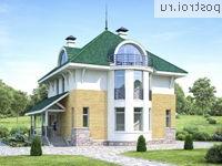 E-232-1P проект двухэтажного дома из газобетона с мансардой размером 12 на 13 