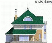 E-232-1P проект двухэтажного дома из газобетона с мансардой размером 12 на 13  - вид справа