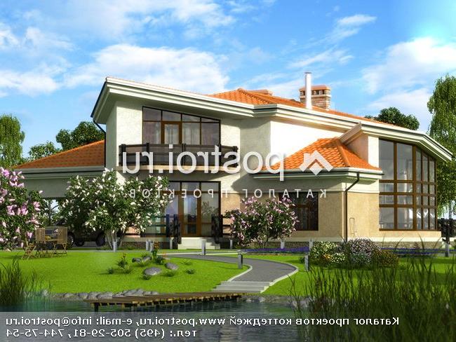 E-250-1P проект двухэтажного коттеджа из пеноблоков с гаражом размером 19 на 21 