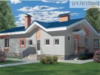 F-119-1P проект одноэтажного коттеджа из газобетона размером 12 на 14 