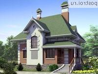 F-131-1P проект одноэтажного дома из газобетона с мансардой размером 12 на 9