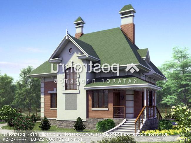 F-131-1P проект одноэтажного дома из газобетона с мансардой размером 12 на 9