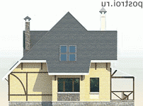 F-159-1P проект двухэтажного дома из пеноблоков размером 14 на 13  - вид слева