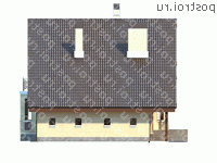 F-181-2P проект одноэтажного дома из пеноблоков с мансардой и гаражом размером 14 на 11  - вид справа