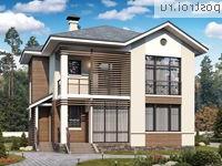 F-197-1P проект двухэтажного коттеджа из пенобетона размером 13 на 13 