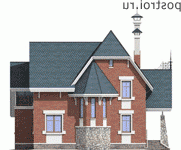 F-208-1K проект двухэтажного дома из кирпича размером 13 на 11 - вид спереди F-208-1K проект двухэтажного дома из кирпича размером 13 на 11 - вид спереди