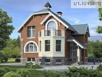 F-241-1P проект двухэтажного дома из газобетона с цоколем размером 14 на 11 