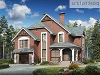 F-258-1P проект двухэтажного коттеджа из пеноблоков с гаражом размером 18 на 12