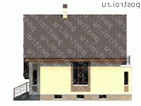 F-286-1P проект двухэтажного дома из пенобетона с цоколем и гаражом размером 11 на 14 - вид слева F-286-1P проект двухэтажного дома из пенобетона с цоколем и гаражом размером 11 на 14 - вид слева