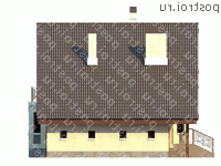 F-286-1P проект двухэтажного дома из пенобетона с цоколем и гаражом размером 11 на 14 - вид справа F-286-1P проект двухэтажного дома из пенобетона с цоколем и гаражом размером 11 на 14 - вид справа