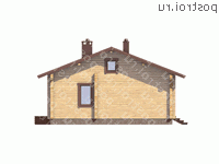 G-098-1D проект одноэтажного деревянного коттеджа из бруса размером 9 на 12  - вид справа