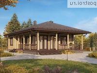 G-098-2D проект одноэтажного деревянного коттеджа из бруса размером 9 на 12 