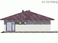 G-111-3P проект одноэтажного коттеджа из пенобетона размером 12 на 12  - вид справа