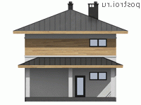 G-113-1P проект двухэтажного коттеджа из пенобетона размером 9 на 12 - вид спереди