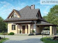 G-116-1P проект одноэтажного коттеджа из пенобетона с мансардой и гаражом размером 10 на 9