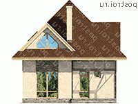 G-117-1P проект одноэтажного коттеджа из пенобетона с мансардой размером 10 на 9 - вид спереди G-117-1P проект одноэтажного коттеджа из пенобетона с мансардой размером 10 на 9 - вид спереди