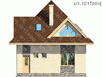 G-117-1P проект одноэтажного коттеджа из пенобетона с мансардой размером 10 на 9 - вид сзади G-117-1P проект одноэтажного коттеджа из пенобетона с мансардой размером 10 на 9 - вид сзади