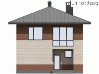 G-125-1P проект двухэтажного коттеджа из газобетона размером 9 на 10 - вид спереди