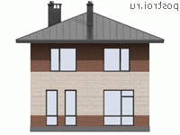 G-125-1P проект двухэтажного коттеджа из газобетона размером 9 на 10 - вид сзади