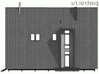 G-141-1S проект одноэтажного каркасного дома с мансардой размером 15 на 9 - вид спереди