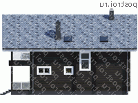G-142-1D проект одноэтажного деревянного дома из бруса с мансардой размером 13 на 8  - вид слева