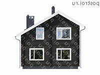 G-142-1D проект одноэтажного деревянного дома из бруса с мансардой размером 13 на 8  - вид сзади