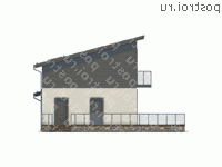 G-144-1P проект одноэтажного дома из газобетона с мансардой размером 12 на 8 - вид спереди