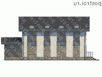G-144-1P проект одноэтажного дома из газобетона с мансардой размером 12 на 8 - вид справа