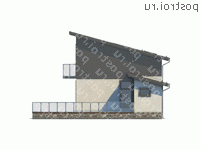 G-144-1P проект одноэтажного дома из газобетона с мансардой размером 12 на 8 - вид сзади