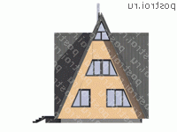 G-144-1S проект одноэтажного каркасного дома с мансардой размером 15 на 9 - вид слева