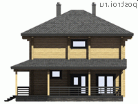 G-145-1D проект двухэтажного деревянного дома из бруса размером 10 на 10  - вид слева