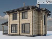 G-145-1D проект двухэтажного деревянного дома из бруса размером 10 на 10 