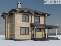 G-145-1D проект двухэтажного деревянного дома из бруса размером 10 на 10 