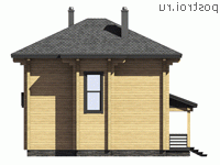 G-145-1D проект двухэтажного деревянного дома из бруса размером 10 на 10  - вид справа