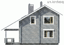 G-146-1D проект одноэтажного деревянного дома из бруса с мансардой размером 11 на 12 - вид сзади G-146-1D проект одноэтажного деревянного дома из бруса с мансардой размером 11 на 12 - вид сзади