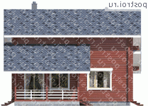 G-151-1D проект одноэтажного деревянного коттеджа из бруса с мансардой размером 11 на 15  - вид справа