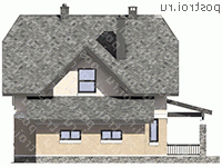 G-152-2P проект одноэтажного коттеджа из пеноблоков с мансардой и гаражом размером 12 на 13 - вид справа G-152-2P проект одноэтажного коттеджа из пеноблоков с мансардой и гаражом размером 12 на 13 - вид справа