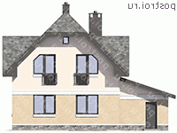 G-152-2P проект одноэтажного коттеджа из пеноблоков с мансардой и гаражом размером 12 на 13 - вид сзади G-152-2P проект одноэтажного коттеджа из пеноблоков с мансардой и гаражом размером 12 на 13 - вид сзади