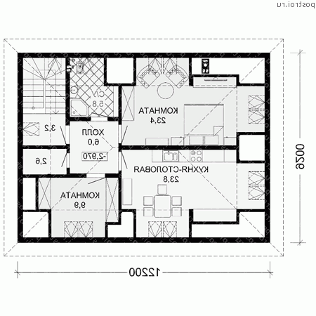 G-162-1P проект одноэтажного дома из пеноблоков с мансардой и гаражом размером 10 на 13  - мансарда