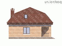 G-162-1P проект одноэтажного дома из пеноблоков с мансардой и гаражом размером 10 на 13  - вид справа