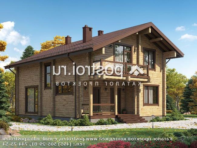 G-176-1D проект одноэтажного деревянного дома из бруса с мансардой размером 9 на 12 