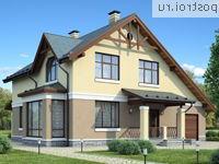 G-176-1P проект одноэтажного дома из пеноблоков с мансардой и гаражом размером 15 на 13 