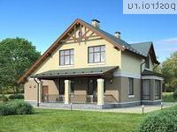 G-176-1P проект одноэтажного дома из пеноблоков с мансардой и гаражом размером 15 на 13 