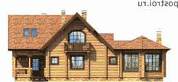 G-181-1D проект двухэтажного деревянного дома из бревна размером 10 на 18  - вид спереди
