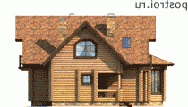 G-181-1D проект двухэтажного деревянного дома из бревна размером 10 на 18  - вид слева