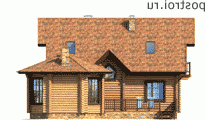 G-181-1D проект двухэтажного деревянного дома из бревна размером 10 на 18  - вид справа