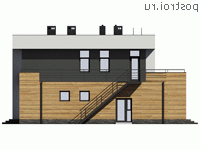 G-189-1M проект двухэтажного монолитного дома с гаражом размером 12 на 14 - вид слева G-189-1M проект двухэтажного монолитного дома с гаражом размером 12 на 14 - вид слева