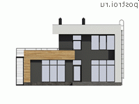 G-189-1M проект двухэтажного монолитного дома с гаражом размером 12 на 14 - вид сзади G-189-1M проект двухэтажного монолитного дома с гаражом размером 12 на 14 - вид сзади