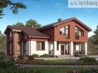 G-208-1P проект одноэтажного дома из пенобетона с мансардой размером 13 на 15 