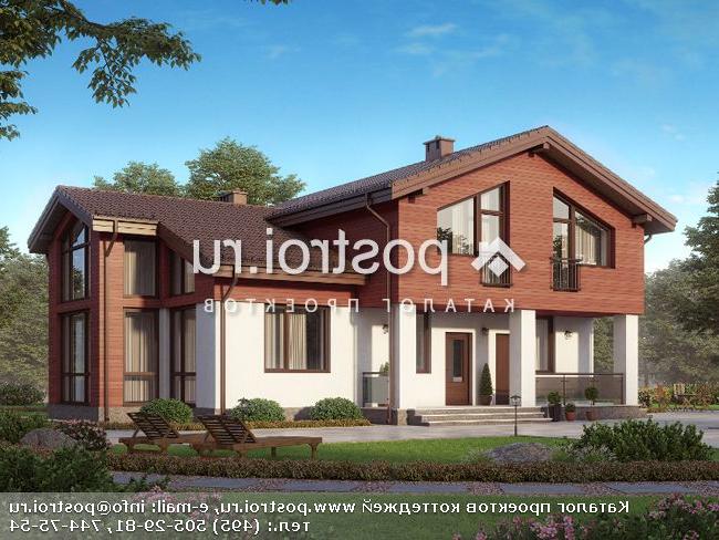 G-208-1P проект одноэтажного дома из пенобетона с мансардой размером 13 на 15 